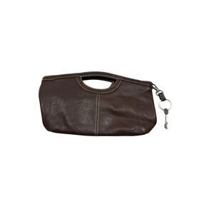 Brown Pebbled Leather FOSSIL Handbag Clutch Purse Bag 75082